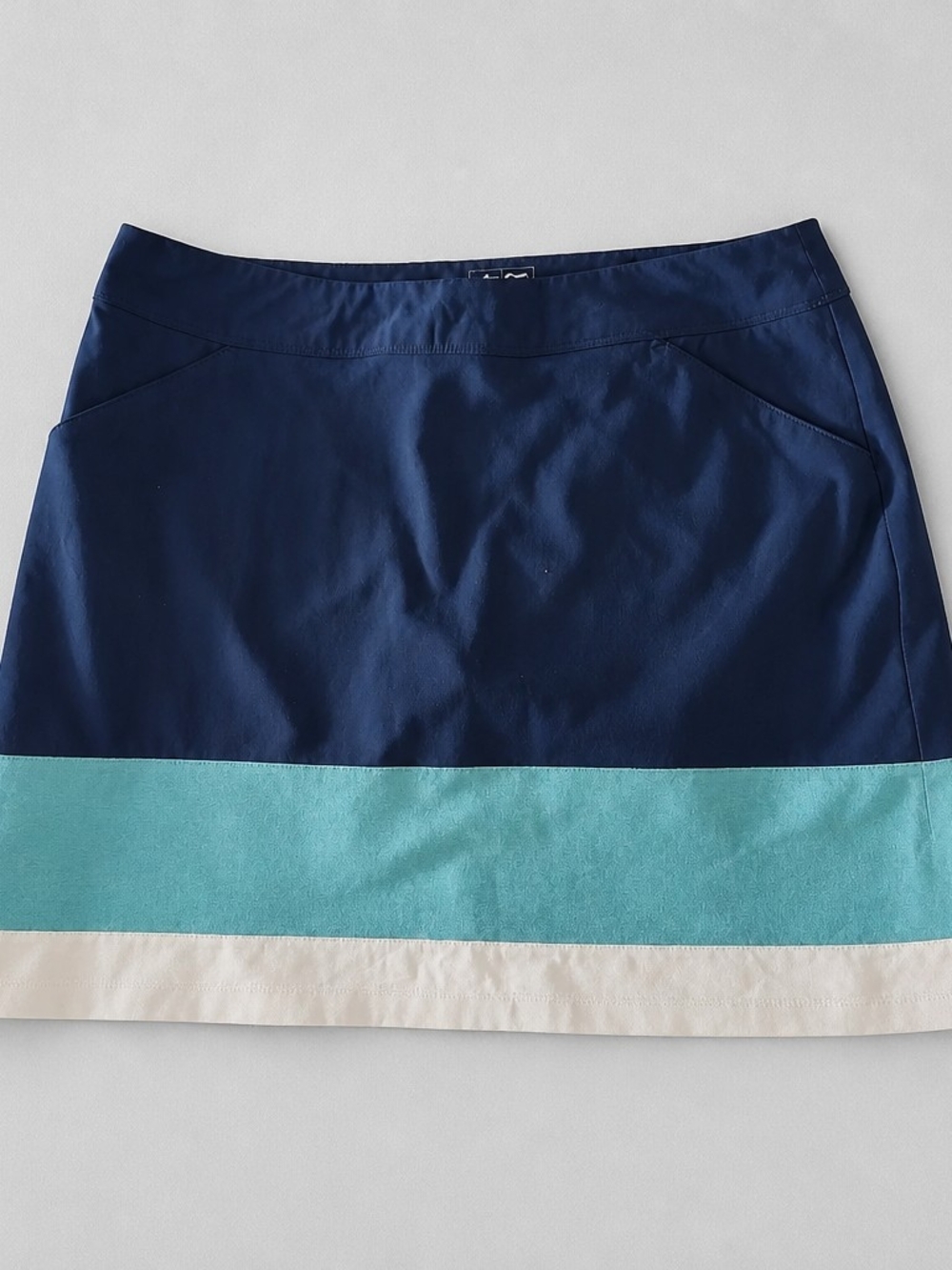 Adidas. Navy Colorblock Cotton A-Line Skort by